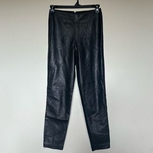 Isabel USA Vintage Black Leather Lycra Stretch Tapered Pants